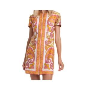 Trina Turk Arboretum Floral Paisley Short Sleeve Dress Women's 4